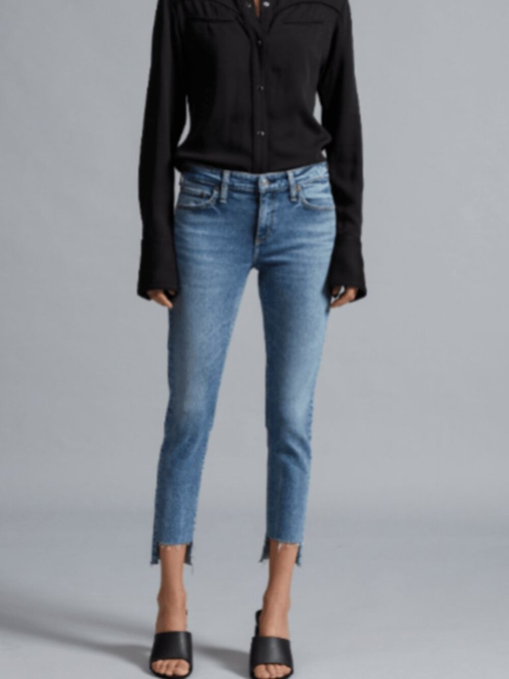 Rag & Bone Cate Mid-Rise Shorty Cropped Skinny Jeans Size 30